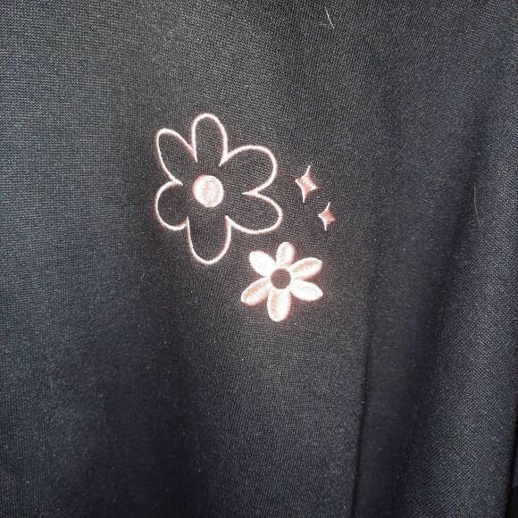 Boxy Crewneck Sweatshirt Black & Pink XL - Picture 2 of 5